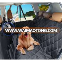 Dog Seat Covers 600D Waterproof Pet Car Seat Covers with 2 Dog Seat Belts & Zipper & Pocket Nonslip Back Seat Cover